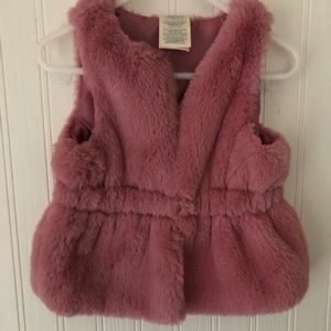 Faux fur pink vest
